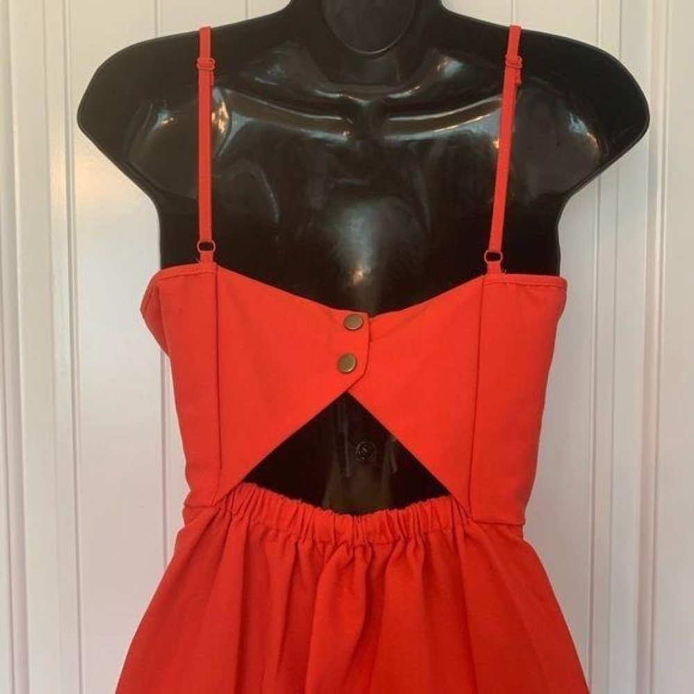 Crissie Red Scallop Neckline A-line Dress NWOT - Picture 7 of 8